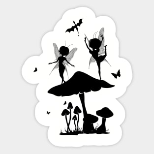 Cute little dancing fairy in the night Sticker